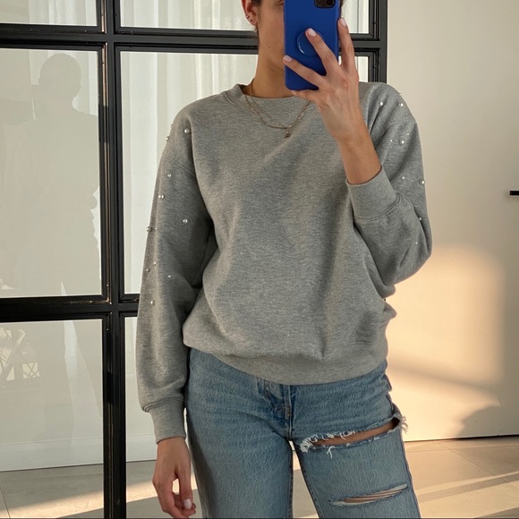 TEN SIXTY SHERMAN SWEATSHIRT WITH PEARL DETAILING - Picture 3 of 15